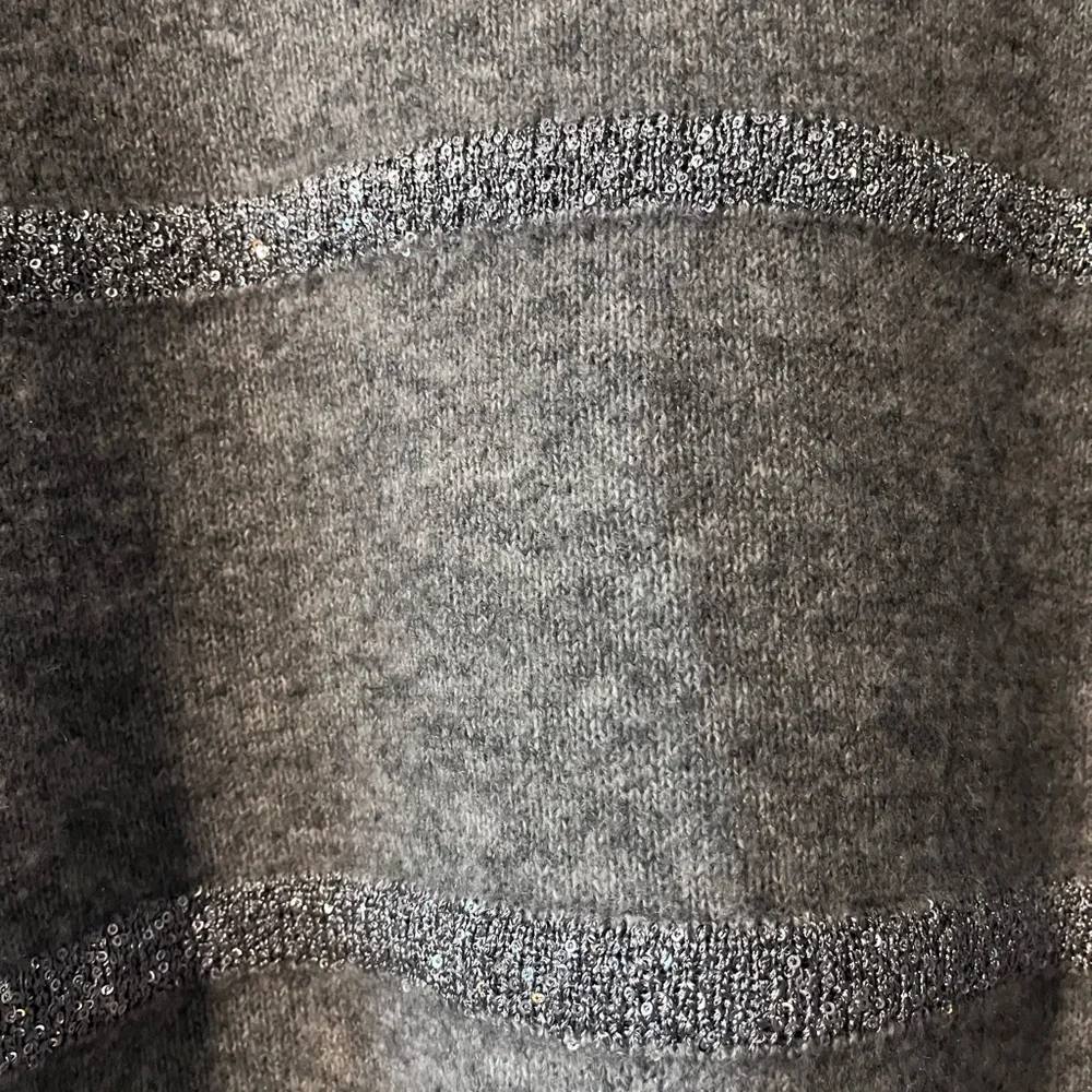 Ophelia Roe Grey Striped Crewneck Sweater - Picture 3 of 3